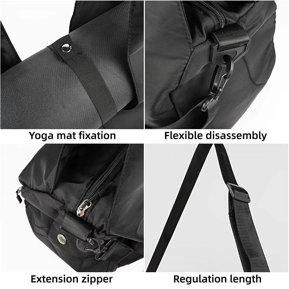 Luxury Yoga Mat Bag Gym Fitness Handbags for Women Men Training Sac De Large Capacity Sport Travel Gymtas Nylon Outdoor Sports