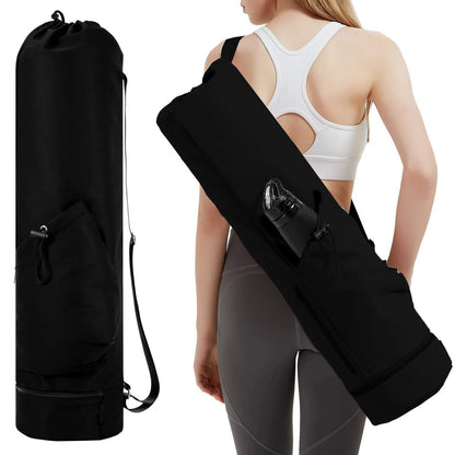 Stylish and Functional Yoga Mat Bag with Water Bottle Pocket and Wet Storage - Perfect for Active Women!