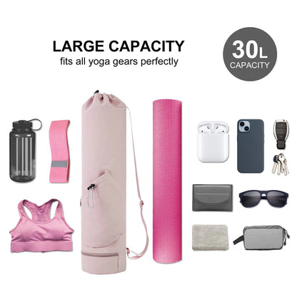 Stylish and Functional Yoga Mat Bag with Water Bottle Pocket and Wet Storage - Perfect for Active Women!